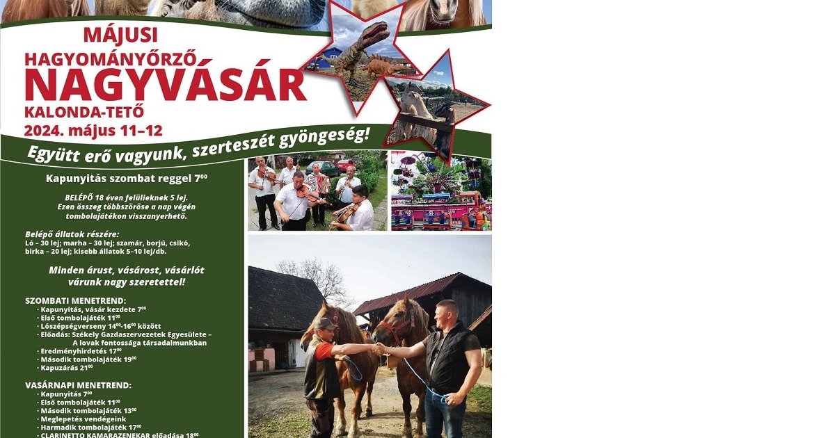 Hagyományteremtő nagyvásárt rendeznek a Kalonda-tetőn